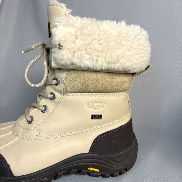Womens UGG Boots Sz 8 Sand Adirondack II Fur Cuff Snow Water Weather-Proof $250 - Picture 11 of 15